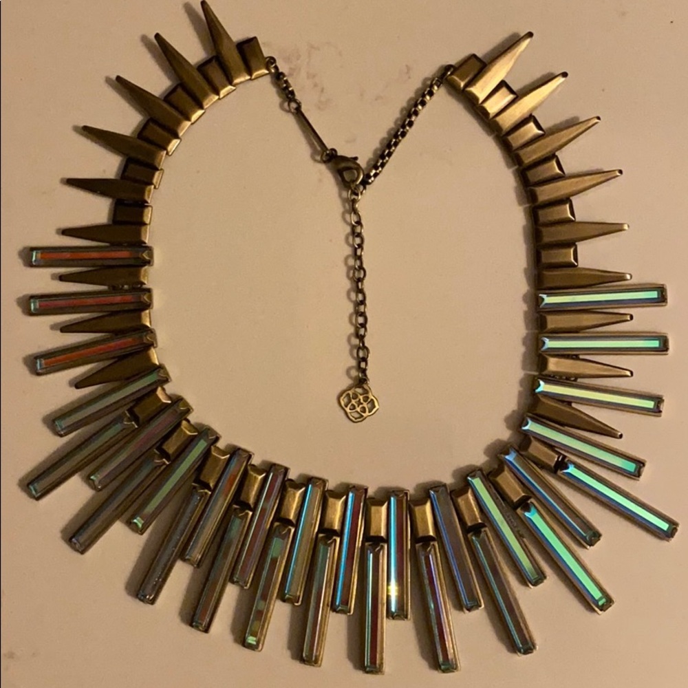 Kendra Scott antique brass Kaplan dichroic glass